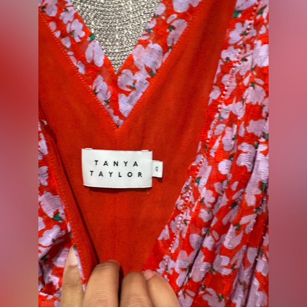Tanya Taylor Red and White Ruffled Maxi Dress - Picture 4 of 7